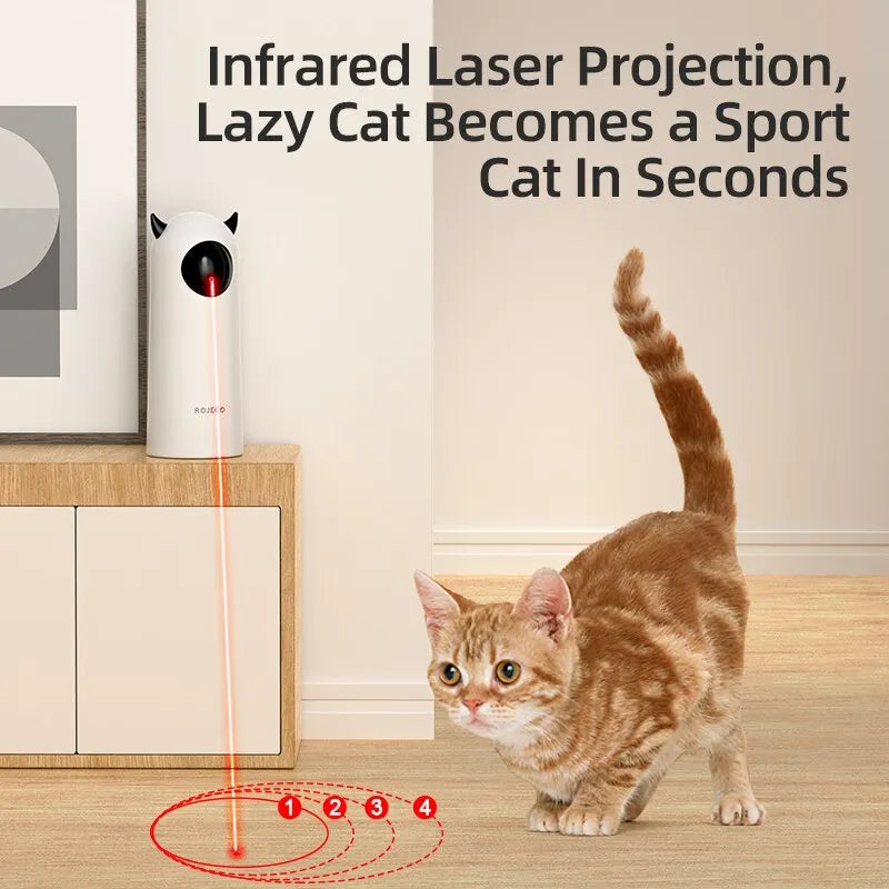 Engage Your Cat's Hunting Instincts with the Interactive LED Laser Cat Toy - Automatic Fun for Indoor Play!