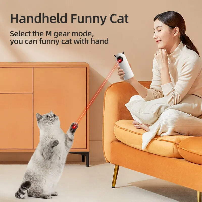 Engage Your Cat's Hunting Instincts with the Interactive LED Laser Cat Toy - Automatic Fun for Indoor Play!